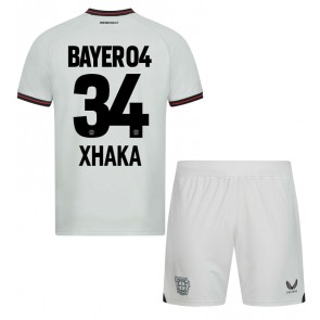 Bayer Leverkusen Granit Xhaka #34 Gostujuci Dres za Dječji 2023-24 Kratak Rukavima (+ kratke hlače)